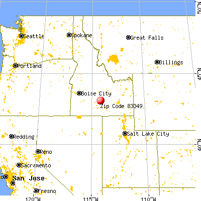 Richfield, ID (83349) map from a distance