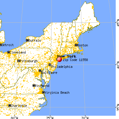 Barnum Island, NY (11558) map from a distance