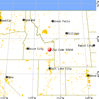 Ammon, ID (83406) map from a distance