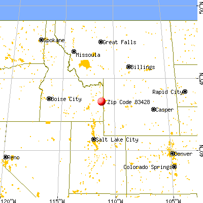 Irwin, ID (83428) map from a distance