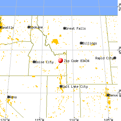 Menan, ID (83434) map from a distance