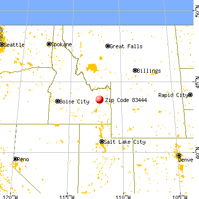 Roberts, ID (83444) map from a distance