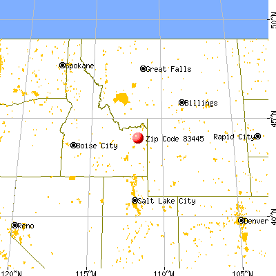 St. Anthony, ID (83445) map from a distance