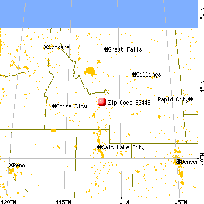 Sugar City, ID (83448) map from a distance