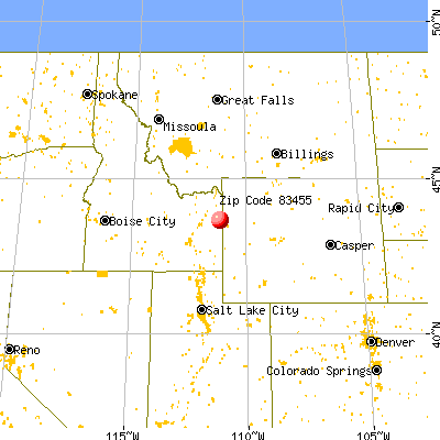 Victor, ID (83455) map from a distance
