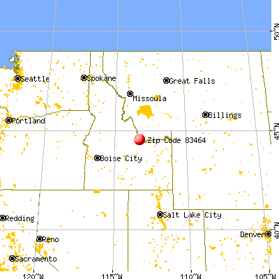 Leadore, ID (83464) map from a distance