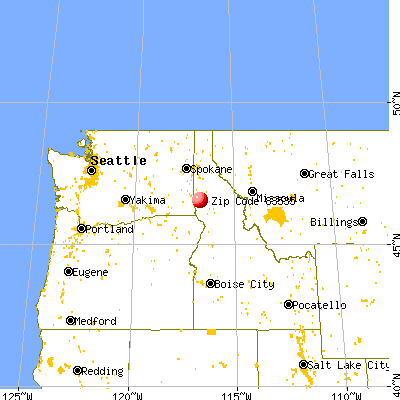 Juliaetta, ID (83535) map from a distance