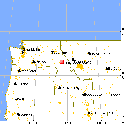 Pierce, ID (83546) map from a distance