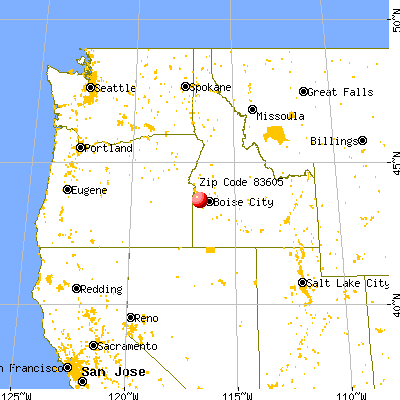 Caldwell, ID (83605) map from a distance