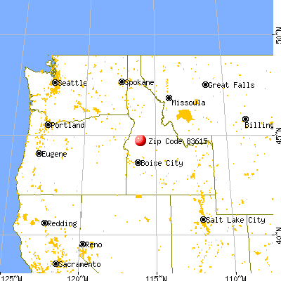 Donnelly, ID (83615) map from a distance