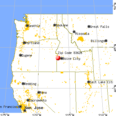 Greenleaf, ID (83626) map from a distance