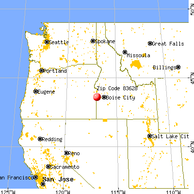 Homedale, ID (83628) map from a distance