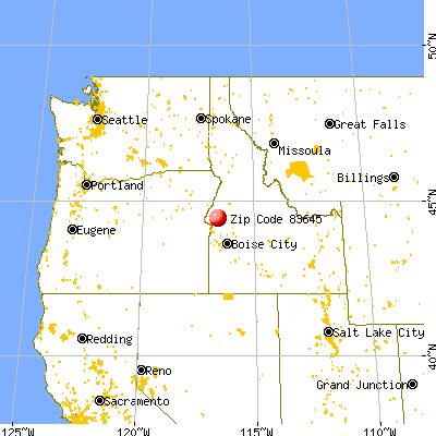 Midvale, ID (83645) map from a distance