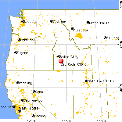 Mountain Home AFB, ID (83648) map from a distance