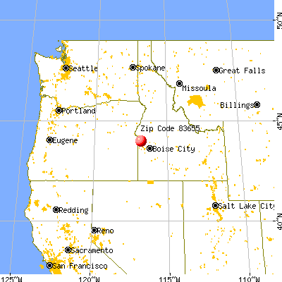 New Plymouth, ID (83655) map from a distance