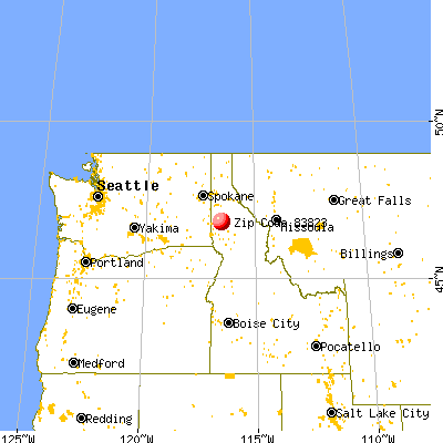 Deary, ID (83823) map from a distance