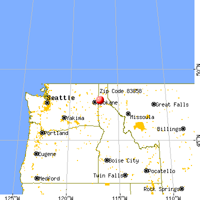 Rathdrum, ID (83858) map from a distance