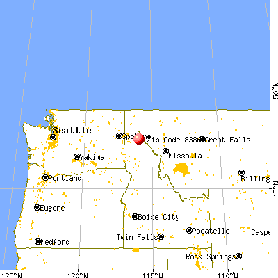 Osburn, ID (83867) map from a distance