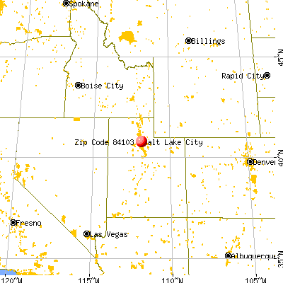 Salt Lake City, UT (84103) map from a distance