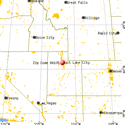 Salt Lake City, UT (84105) map from a distance