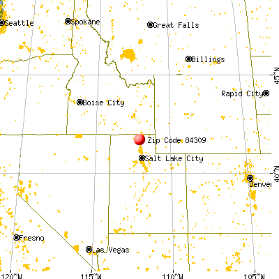 Deweyville, UT (84309) map from a distance