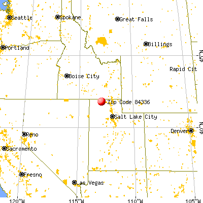 Snowville, UT (84336) map from a distance