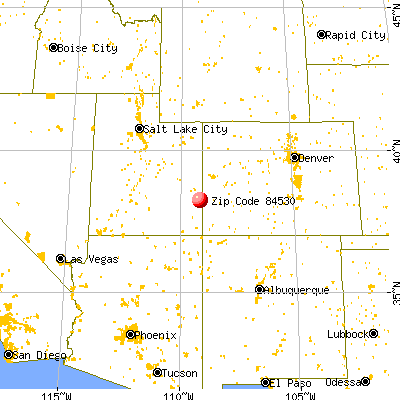 La Sal, UT (84530) map from a distance