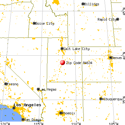 Gunnison, UT (84634) map from a distance