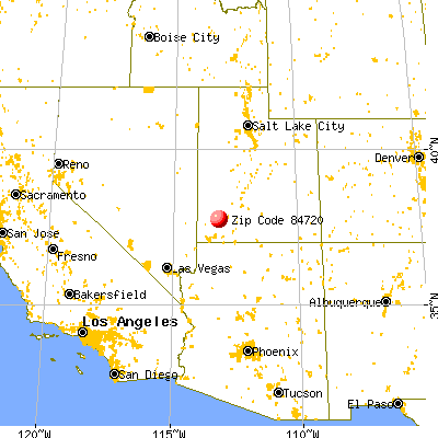 Cedar City, UT (84720) map from a distance