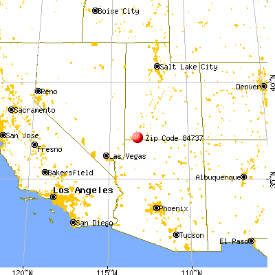 Hurricane, UT (84737) map from a distance