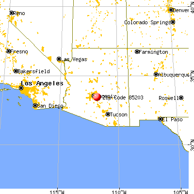 Mesa, AZ (85203) map from a distance