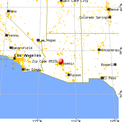 Cave Creek, AZ (85331) map from a distance