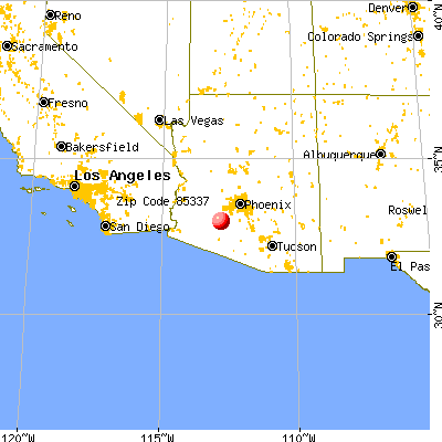 Gila Bend, AZ (85337) map from a distance
