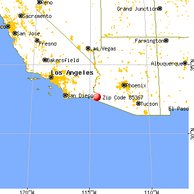 Fortuna Foothills, AZ (85367) map from a distance