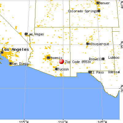 Bylas, AZ (85530) map from a distance