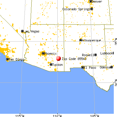 Pima, AZ (85543) map from a distance