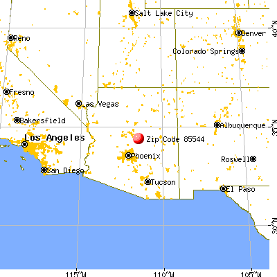 Pine, AZ (85544) map from a distance