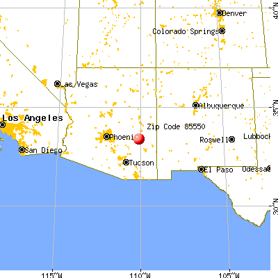 San Carlos, AZ (85550) map from a distance