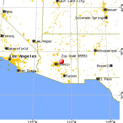 Tonto Basin, AZ (85553) map from a distance