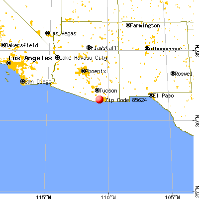 Patagonia, AZ (85624) map from a distance