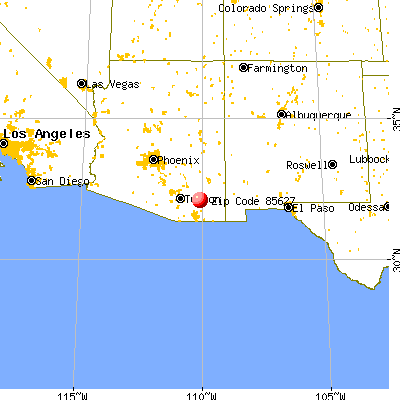 Benson, AZ (85627) map from a distance