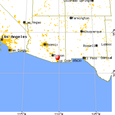 Benson, AZ (85630) map from a distance