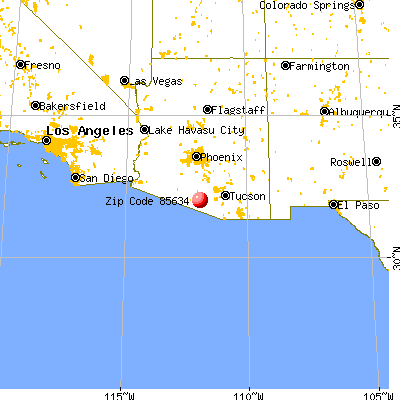 Sells, AZ (85634) map from a distance