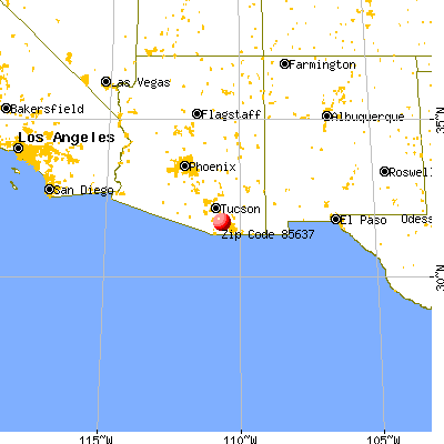 Sonoita, AZ (85637) map from a distance