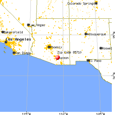 Tucson, AZ (85710) map from a distance