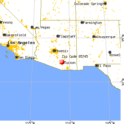 Tucson, AZ (85745) map from a distance