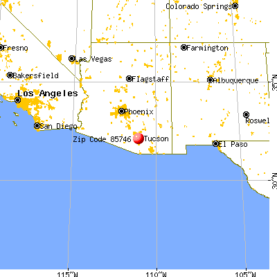 Drexel Heights, AZ (85746) map from a distance