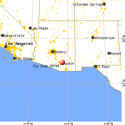 Tanque Verde, AZ (85749) map from a distance