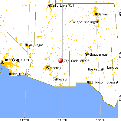 Clay Springs, AZ (85923) map from a distance