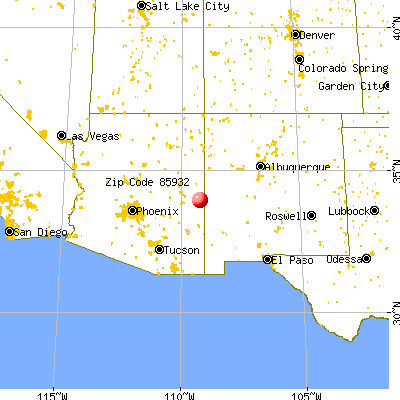 Nutrioso, AZ (85932) map from a distance